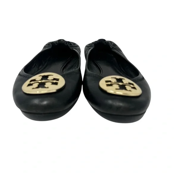 Tory Burch Black Flats with Gold Logo - Picture 5 of 8